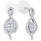 14kt White Gold Women's Princess Round Diamond Soleil Spade Cluster Earrings 1-2 Cttw - FREE Shipping (USA/CAN)-Gold & Diamond Earrings-JadeMoghul Inc.
