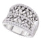 14kt White Gold Women's Round Baguette Diamond Fashion Band Ring 1-1/4 Cttw - FREE Shipping (US/CAN)-Gold & Diamond Bands-5-JadeMoghul Inc.