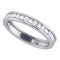 14kt White Gold Women's Round Baguette Diamond Wedding Band 1-2 Cttw - FREE Shipping (US/CAN)-Gold & Diamond Wedding Jewelry-JadeMoghul Inc.