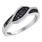 14kt White Gold Women's Round Black Color Enhanced Diamond Crossover Band 1/4 Cttw - FREE Shipping (US/CAN)-Gold & Diamond Bands-5-JadeMoghul Inc.