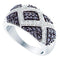 14kt White Gold Women's Round Black Color Enhanced Diamond Fashion Ring 1.00 Cttw - FREE Shipping (US/CAN)-Gold & Diamond Bands-5-JadeMoghul Inc.