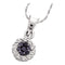 14kt White Gold Women's Round Black Color Enhanced Diamond Framed Flower Cluster Pendant 1-4 Cttw - FREE Shipping (US/CAN)-Gold & Diamond Pendants & Necklaces-JadeMoghul Inc.
