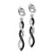 14kt White Gold Women's Round Black Color Enhanced Diamond Infinity Dangle Earrings 1-6 Cttw - FREE Shipping (US/CAN)-Gold & Diamond Earrings-JadeMoghul Inc.