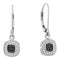 14kt White Gold Women's Round Black Color Enhanced Diamond Square Cluster Dangle Earrings 1-4 Cttw - FREE Shipping (USA/CAN)-Gold & Diamond Earrings-JadeMoghul Inc.