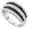 14kt White Gold Women's Round Black Color Enhanced Diamond Stripe Fashion Ring 3/4 Cttw - FREE Shipping (US/CAN)-Gold & Diamond Bands-5-JadeMoghul Inc.
