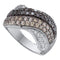 14kt White Gold Women's Round Black Color Enhanced Diamond Striped Crossover Band Ring 1-3/4 Cttw - FREE Shipping (US/CAN)-Gold & Diamond Bands-5-JadeMoghul Inc.