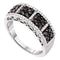 14kt White Gold Women's Round Black Color Enhanced Diamond Symmetrical Band 1/2 Cttw - FREE Shipping (US/CAN)-Gold & Diamond Bands-5-JadeMoghul Inc.
