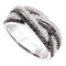 14kt White Gold Women's Round Black Color Enhanced Diamond Woven Strand Band Ring 7/8 Cttw - FREE Shipping (US/CAN)-Gold & Diamond Bands-5-JadeMoghul Inc.