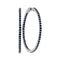 14kt White Gold Women's Round Blue Sapphire Hoop Earrings 3-3-4 Cttw - FREE Shipping (USA/CAN)-Gold & Diamond Earrings-JadeMoghul Inc.