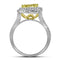14kt White Gold Women's Round Canary Yellow Diamond Teardrop Cluster Bridal Wedding Engagement Ring 1-1/4 Cttw - FREE Shipping (US/CAN)-Gold & Diamond Engagement & Anniversary Rings-7-JadeMoghul Inc.