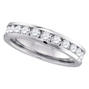 14kt White Gold Women's Round Channel-set Diamond 4.5mm Wedding Band 1.00 Cttw - FREE Shipping (US/CAN)-Gold & Diamond Wedding Jewelry-5-JadeMoghul Inc.