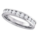 14kt White Gold Women's Round Channel-set Diamond 4mm Wedding Band 3/4 Cttw - FREE Shipping (US/CAN)-Gold & Diamond Wedding Jewelry-5-JadeMoghul Inc.