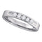 14kt White Gold Women's Round Channel-set Diamond 5-stone 3.5mm Wedding Band 1/4 Cttw - FREE Shipping (US/CAN)-Gold & Diamond Wedding Jewelry-5-JadeMoghul Inc.