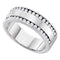 14kt White Gold Women's Round Channel-set Diamond Double Row Wedding Band 1/2 Cttw - FREE Shipping (US/CAN)-Gold & Diamond Wedding Jewelry-5-JadeMoghul Inc.