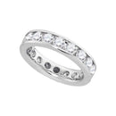 14kt White Gold Women's Round Channel-set Diamond Eternity Wedding Band 3.00 Cttw - FREE Shipping (US/CAN)-Gold & Diamond Wedding Jewelry-JadeMoghul Inc.