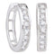 14kt White Gold Women's Round Channel-set Diamond Hoop Earrings 1-2 Cttw - FREE Shipping (USA/CAN)-Gold & Diamond Earrings-JadeMoghul Inc.