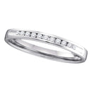 14kt White Gold Women's Round Channel-set Diamond Single Row Wedding Band 1-10 Cttw - FREE Shipping (US/CAN)-Gold & Diamond Wedding Jewelry-JadeMoghul Inc.
