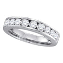 14kt White Gold Women's Round Channel-set Diamond Single Row Wedding Band 1.00 Cttw - FREE Shipping (US/CAN)-Gold & Diamond Wedding Jewelry-5-JadeMoghul Inc.