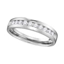 14kt White Gold Women's Round Channel-set Diamond Wedding Band 1/2 Cttw - FREE Shipping (US/CAN)-Gold & Diamond Wedding Jewelry-5-JadeMoghul Inc.