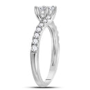 14kt White Gold Women's Round Diamond 2-stone Hearts Together Bridal Wedding Engagement Ring 1/2 Cttw - FREE Shipping (US/CAN) (Certified)-Gold & Diamond Engagement & Anniversary Rings-5-JadeMoghul Inc.