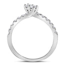 14kt White Gold Women's Round Diamond 2-stone Hearts Together Bridal Wedding Engagement Ring 1/2 Cttw - FREE Shipping (US/CAN) (Certified)-Gold & Diamond Engagement & Anniversary Rings-5-JadeMoghul Inc.