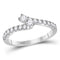 14kt White Gold Women's Round Diamond 2-stone Hearts Together Bridal Wedding Engagement Ring 1/2 Cttw - FREE Shipping (US/CAN) (Certified)-Gold & Diamond Engagement & Anniversary Rings-5-JadeMoghul Inc.