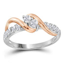 14kt White Gold Women's Round Diamond 2-stone Hearts Together Bridal Wedding Engagement Ring 3/4 Cttw - FREE Shipping (US/CAN)-Wedding Jewelry-5-JadeMoghul Inc.