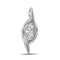 14kt White Gold Women's Round Diamond 2-stone Hearts Together Pendant 1-4 Cttw - FREE Shipping (US/CAN)-Gold & Diamond Pendants & Necklaces-JadeMoghul Inc.