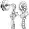 14kt White Gold Women's Round Diamond 2-stone Hearts Together Screwback Stud Earrings 1-4 Cttw - FREE Shipping (USA/CAN)-Gold & Diamond Earrings-JadeMoghul Inc.