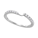 14kt White Gold Women's Round Diamond 2-stone Wedding Anniversary Band 1/4 Cttw - FREE Shipping (US/CAN)-Gold & Diamond Wedding Jewelry-6-JadeMoghul Inc.