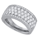 14kt White Gold Women's Round Diamond Band Ring 1-5/8 Cttw - FREE Shipping (US/CAN)-Gold & Diamond Bands-5.5-JadeMoghul Inc.