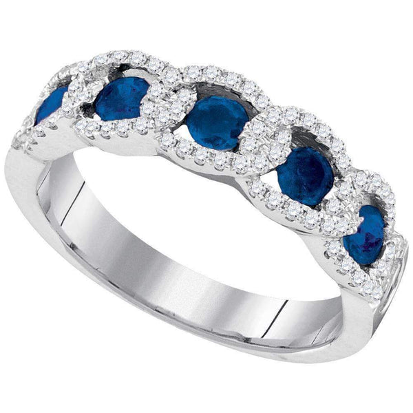14kt White Gold Women's Round Diamond Band Ring 1.00 Cttw - FREE Shipping (US/CAN)-Rings And Bands-6-JadeMoghul Inc.