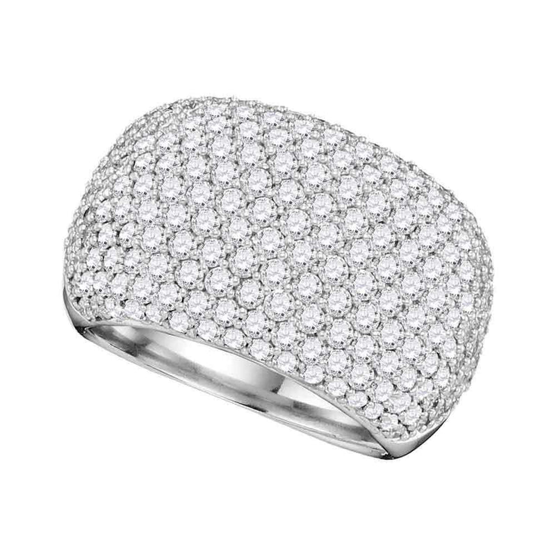 14kt White Gold Women's Round Diamond Band Ring 2-3-4 Cttw - FREE Shipping (US/CAN)-Gold & Diamond Bands-JadeMoghul Inc.