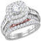 14kt White Gold Women's Round Diamond Bellissimo Bridal Wedding Engagement Ring Band Set 5/8 Cttw - FREE Shipping (US/CAN)-Gold & Diamond Wedding Ring Sets-5-JadeMoghul Inc.