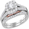14kt White Gold Women's Round Diamond Bellissimo Halo Bridal Wedding Engagement Ring Band Set 1.00 Cttw - FREE Shipping (US/CAN)-Gold & Diamond Wedding Ring Sets-5-JadeMoghul Inc.