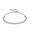 14kt White Gold Women's Round Diamond Bolo Bracelet 1.00 Cttw - FREE Shipping (US/CAN)-Bracelets-JadeMoghul Inc.