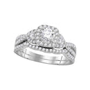 14kt White Gold Women's Round Diamond Bridal Wedding Engagement Ring Band Set 1.00 Cttw - FREE Shipping (US/CAN)-Gold & Diamond Wedding Ring Sets-5-JadeMoghul Inc.