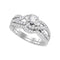 14kt White Gold Women's Round Diamond Bridal Wedding Engagement Ring Band Set 1.00 Cttw - FREE Shipping (US/CAN)-Gold & Diamond Wedding Ring Sets-5.5-JadeMoghul Inc.