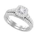 14kt White Gold Women's Round Diamond Bridal Wedding Engagement Ring Band Set 1.00 Cttw - FREE Shipping (US/CAN)-Gold & Diamond Wedding Ring Sets-5-JadeMoghul Inc.