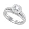 14kt White Gold Women's Round Diamond Bridal Wedding Engagement Ring Band Set 1.00 Cttw - FREE Shipping (US/CAN)-Gold & Diamond Wedding Ring Sets-5-JadeMoghul Inc.