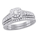 14kt White Gold Women's Round Diamond Bridal Wedding Engagement Ring Band Set 1.00 Cttw - FREE Shipping (US/CAN)-Wedding Jewelry-5-JadeMoghul Inc.
