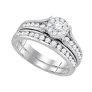 14kt White Gold Women's Round Diamond Bridal Wedding Engagement Ring Band Set 1.00 Cttw - FREE Shipping (US/CAN)-Wedding Jewelry-6-JadeMoghul Inc.
