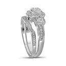 14kt White Gold Women's Round Diamond Bridal Wedding Engagement Ring Band Set 1/2 Cttw - FREE Shipping (US/CAN)-Wedding Jewelry-6-JadeMoghul Inc.
