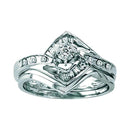 14kt White Gold Women's Round Diamond Bridal Wedding Engagement Ring Band Set 1/4 Cttw - FREE Shipping (US/CAN)-Wedding Jewelry-5-JadeMoghul Inc.