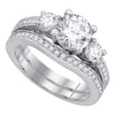 14kt White Gold Women's Round Diamond Bridal Wedding Engagement Ring Band Set 2-1/2 Cttw - FREE Shipping (US/CAN)-Gold & Diamond Wedding Ring Sets-5-JadeMoghul Inc.