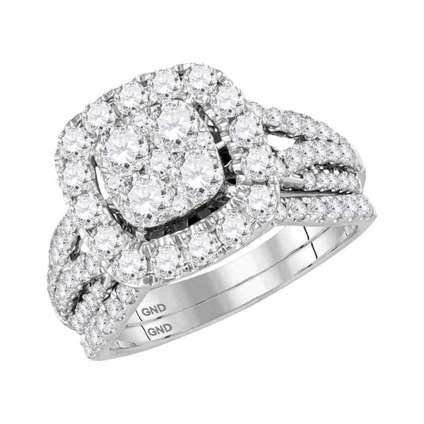 14kt White Gold Women's Round Diamond Bridal Wedding Engagement Ring Band Set 2.00 Cttw - FREE Shipping (US/CAN)-Wedding Jewelry-6-JadeMoghul Inc.