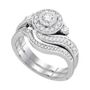 14kt White Gold Women's Round Diamond Bridal Wedding Engagement Ring Band Set 5/8 Cttw - FREE Shipping (US/CAN)-Gold & Diamond Wedding Ring Sets-5-JadeMoghul Inc.