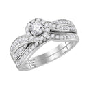 14kt White Gold Women's Round Diamond Bridal Wedding Engagement Ring Band Set 5/8 Cttw - FREE Shipping (US/CAN)-Wedding Jewelry-5-JadeMoghul Inc.