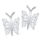 14kt White Gold Women's Round Diamond Butterfly Bug Screwback Stud Earrings 1-3 Cttw - FREE Shipping (USA/CAN)-Gold & Diamond Earrings-JadeMoghul Inc.