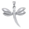 14kt White Gold Women's Round Diamond Butterfly Bug Winged Pendant .03 Cttw - FREE Shipping (US/CAN)-Gold & Diamond Pendants & Necklaces-JadeMoghul Inc.